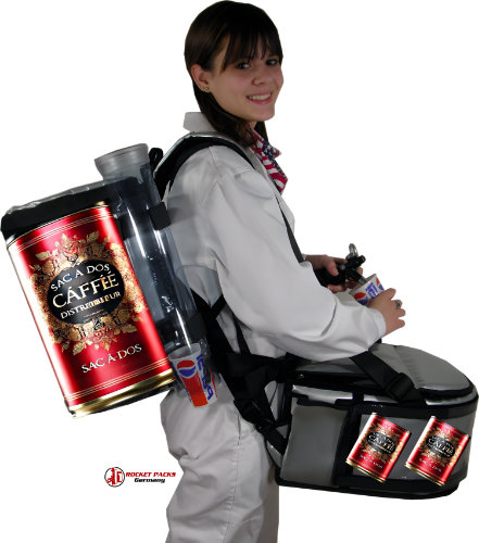 Sac a dos Café Distributeur Explorez le potentiel des Rocketpacks pour distribuer une large gamme de liquides tranquilles ou pétillants.